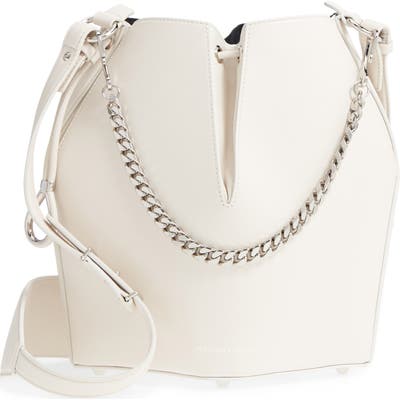 Alexander Mcqueen Leather Bucket Bag - Ivory