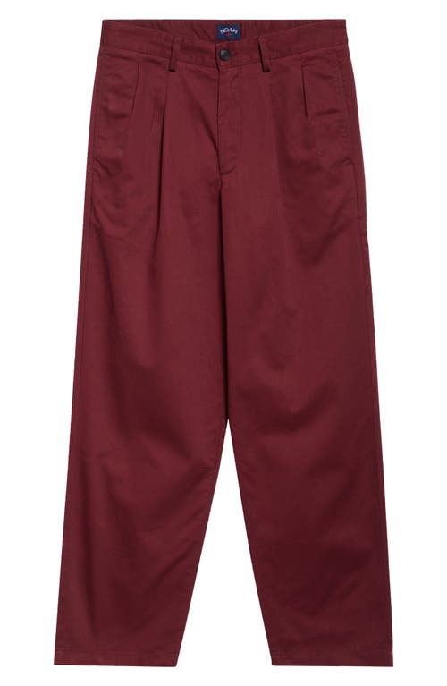 Shop Noah Double Pleat Twill Pants In Wine