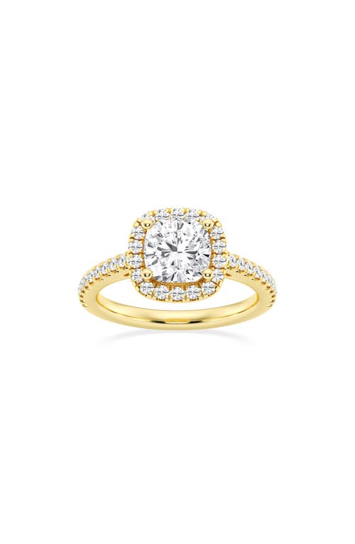 Badgley Mischka Collection Cushion Cut Lab Created Diamond Halo Ring In Gold