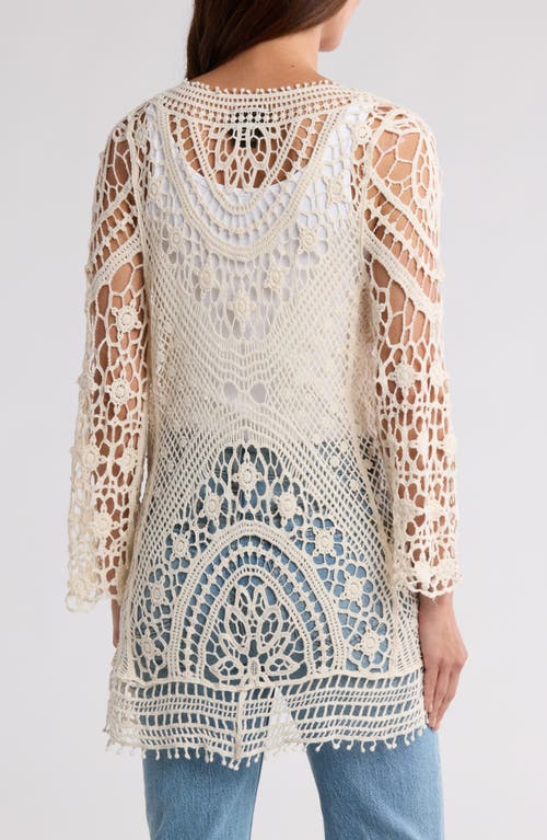 Forgotten Grace Crochet Duster Cardigan In Natural