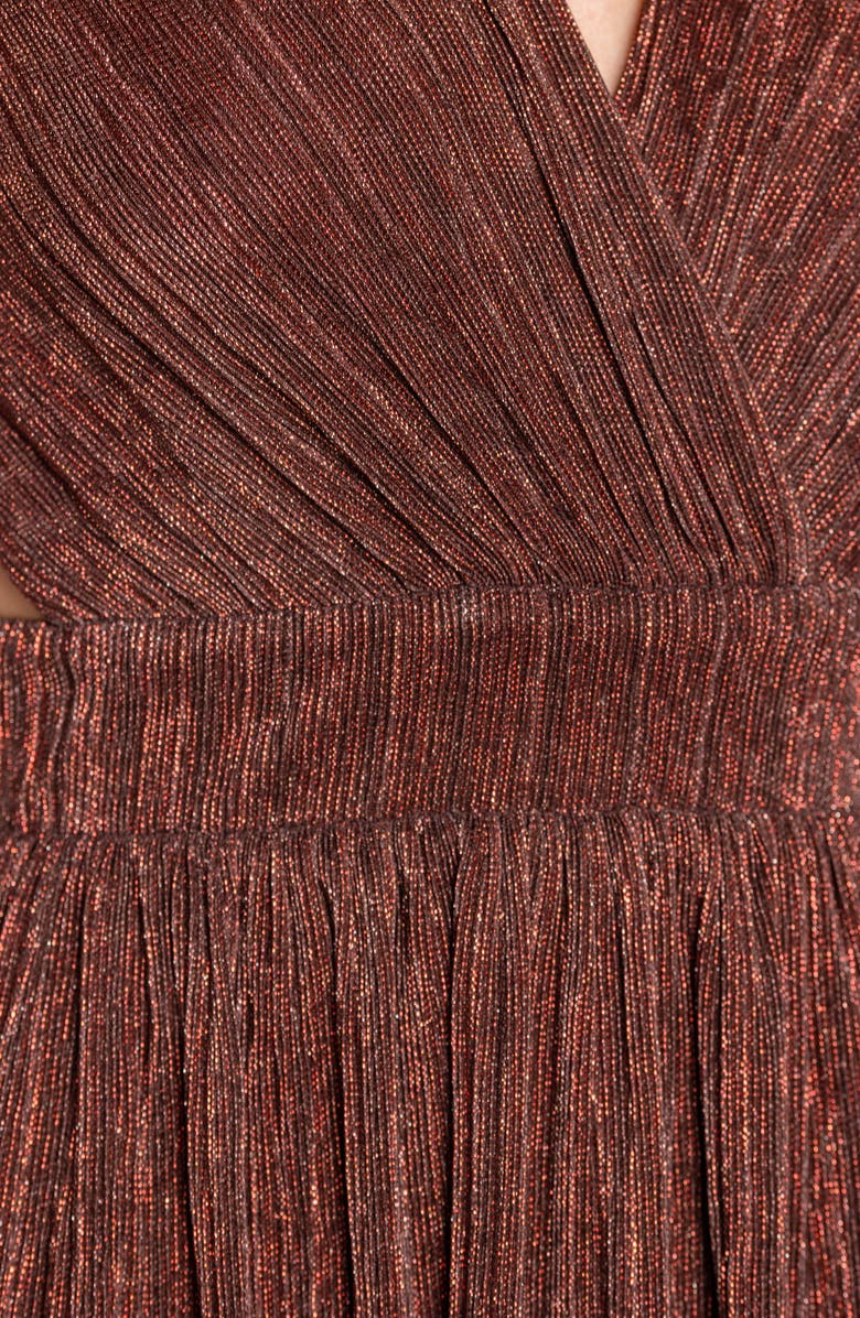 Dress the Population Ellery Shimmer Ombré Midi Cocktail Dress, Alternate, color, Burgundy Multi