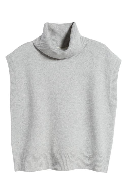Treasure & Bond Short Dolman Sleeve Cotton Blend Turtleneck Sweater In Grey Heather