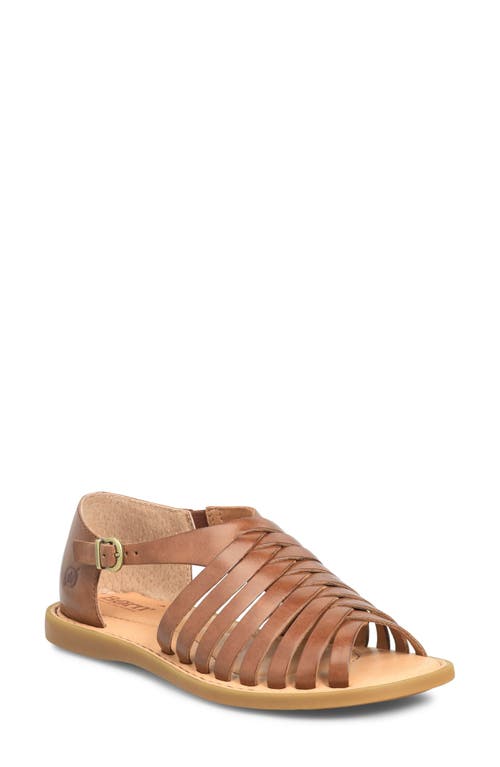 Ida Ankle Strap Sandal in Brown Leather