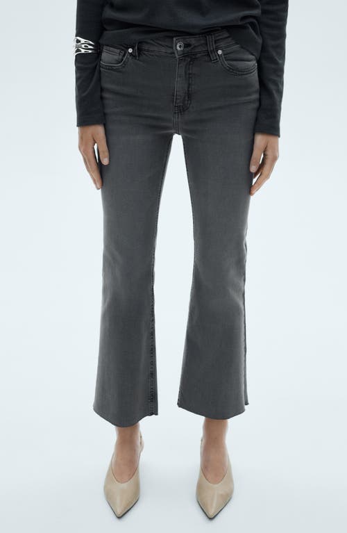 Shop Mango Sienna Crop Flare Jeans In Denim Grey