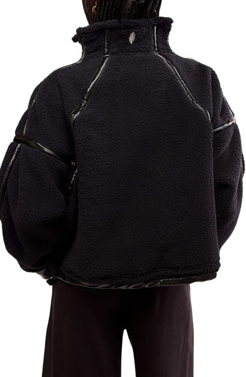 Free People Mountain High Shine Half Zip In Black Combo