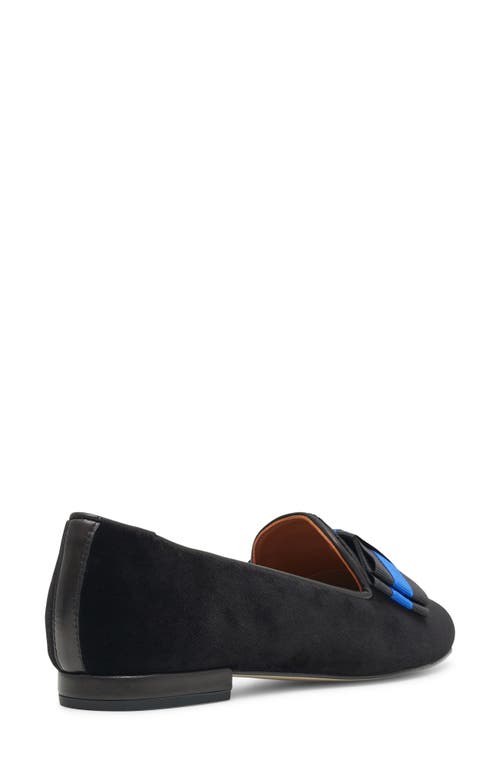 Jon Josef Gatsby Bow Velvet Venetian Loafer In Black Velvet