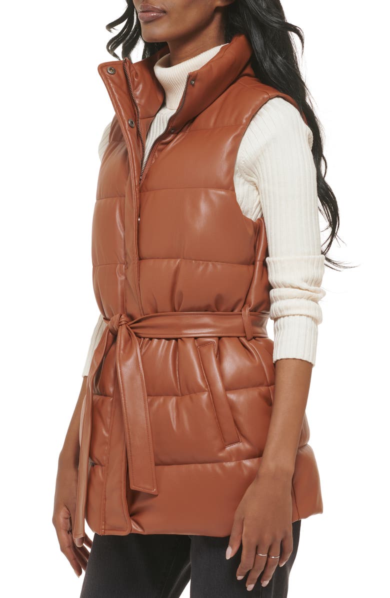 Levi's® 361™ Belted Faux Leather Puffer Vest | Nordstrom