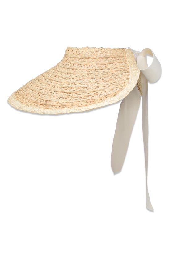 Shop Gigi Burris Millinery Margot Packable Wide Brim Visor In Natural