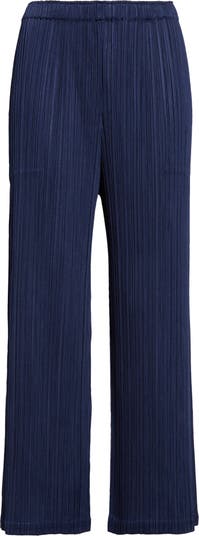 Pleats Please Issey Miyake August Monthly Colors Pant in Deep Blue