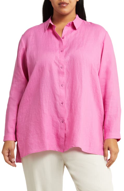  Plus Size Embroidered Shirts for Women Cotton Linen