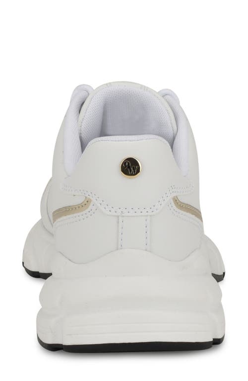 Nine West Women's Bask Round Toe Lace-up Casual Sneakers In White/white/platino