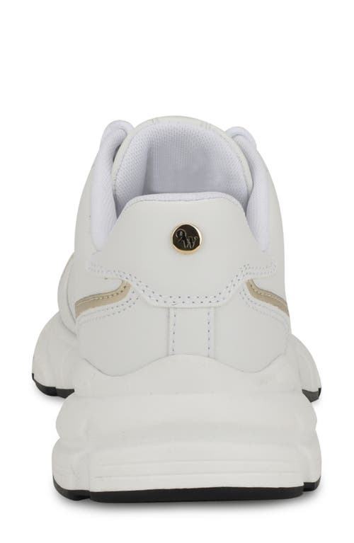 Shop Nine West Bask Sport Sneaker In White/white/platino