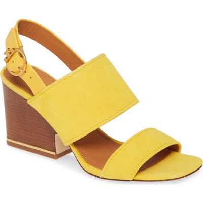 Tory Burch Selby Block Heel Sandal, Metallic