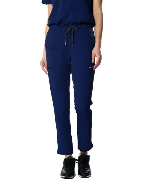 Members Only Reus Open Bottom Scrub Pants In Navy