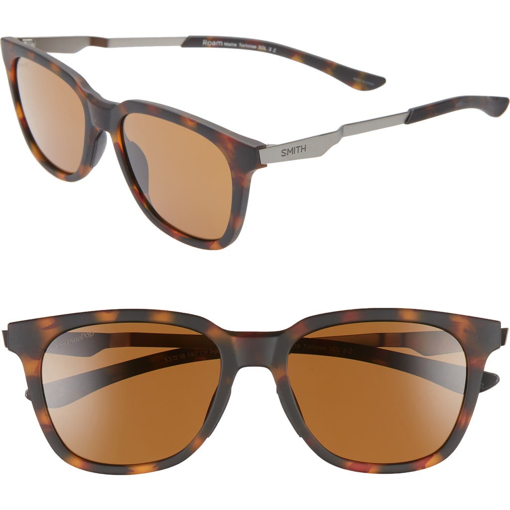 Smith Roam 53mm Chromapop™ Polarized Sunglasses In Matte Tortoise/brown