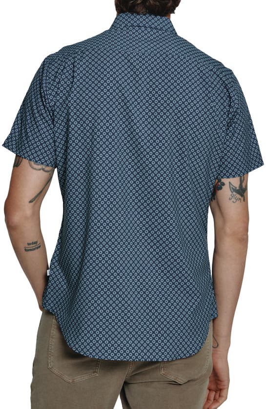 7 Diamonds Avalon Short Sleeve Button-up Shirt In Teal
