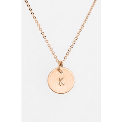 Nashelle 14K-Rose Gold Fill Initial Mini Disc Necklace