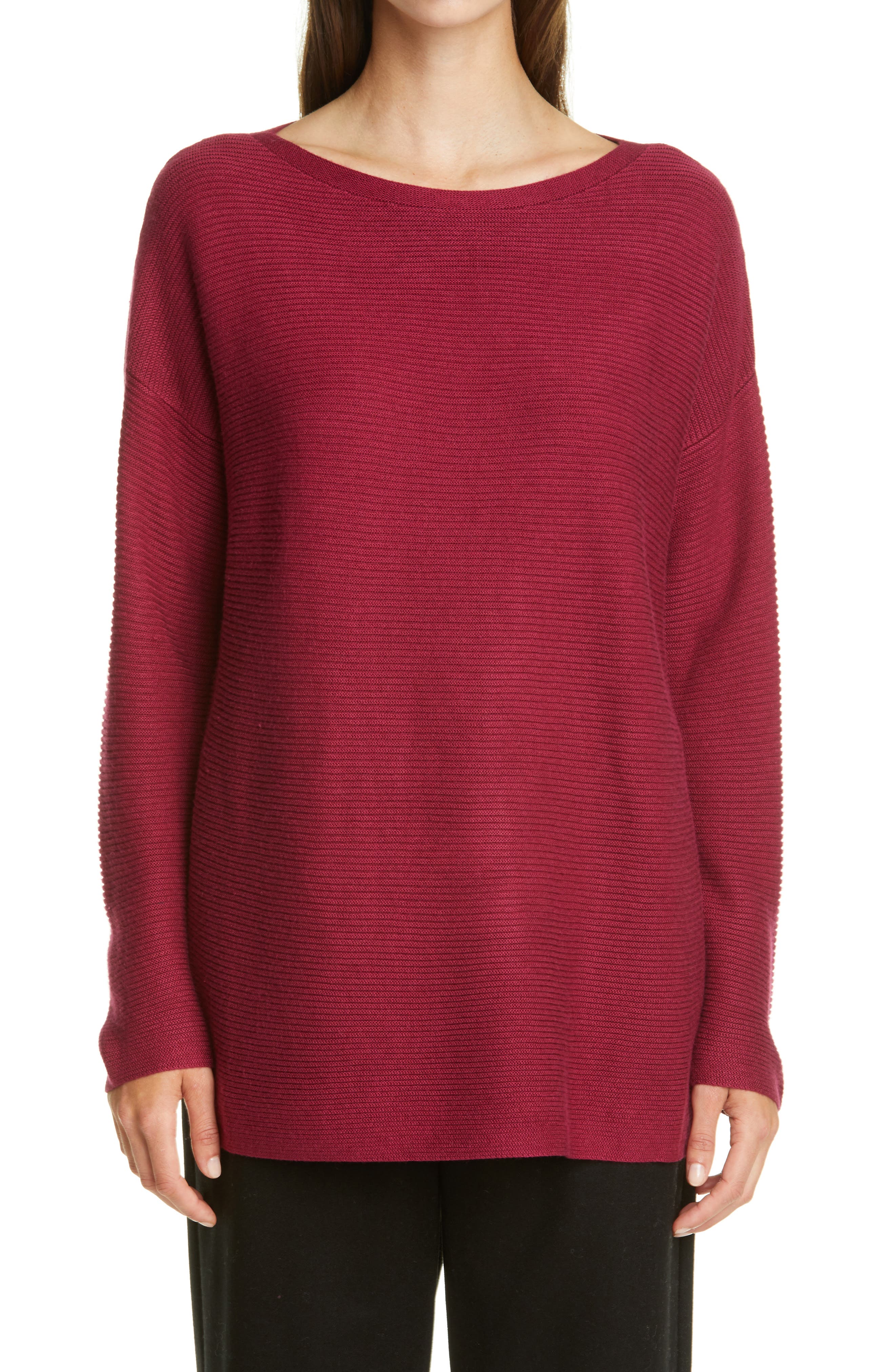 Eileen Fisher Silk & Cashmere Tunic In Hibis ModeSens