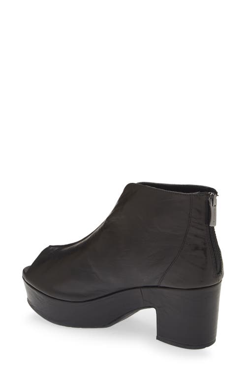 Chocolat Blu Gion Peep Toe Platform Bootie In Black Leather