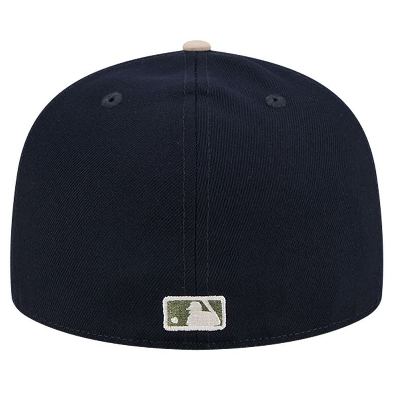 Shop New Era Navy Houston Astros Canvas A-frame 59fifty Fitted Hat