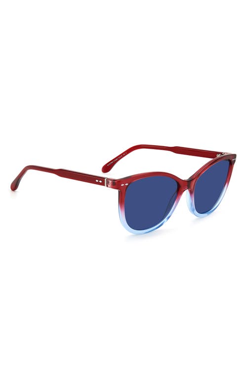 Shop Isabel Marant Gradient Round Sunglasses In Red/blue