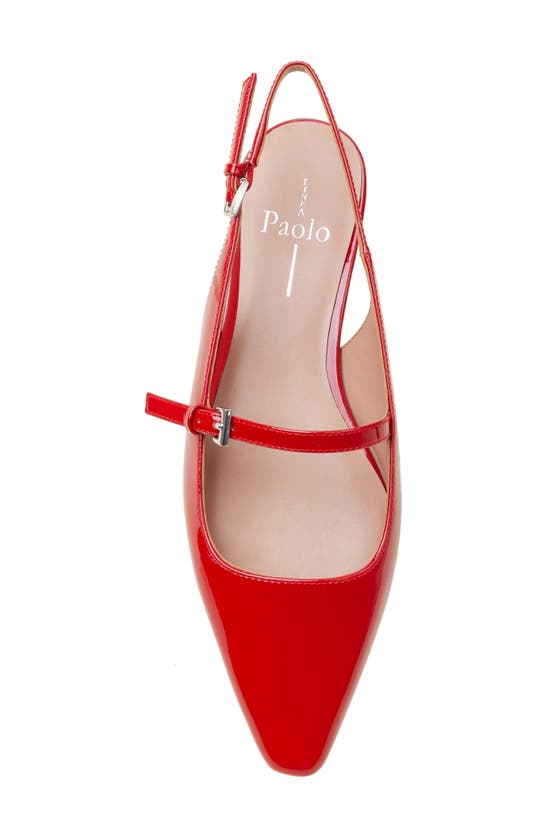 Linea Paolo Celeste Slingback Pointed Toe Flat In Red