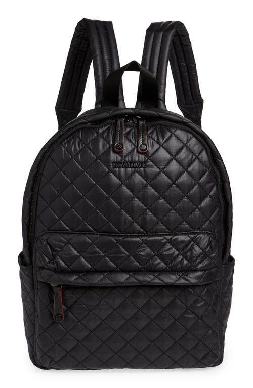 City Quilted Nylon Backpack in Black