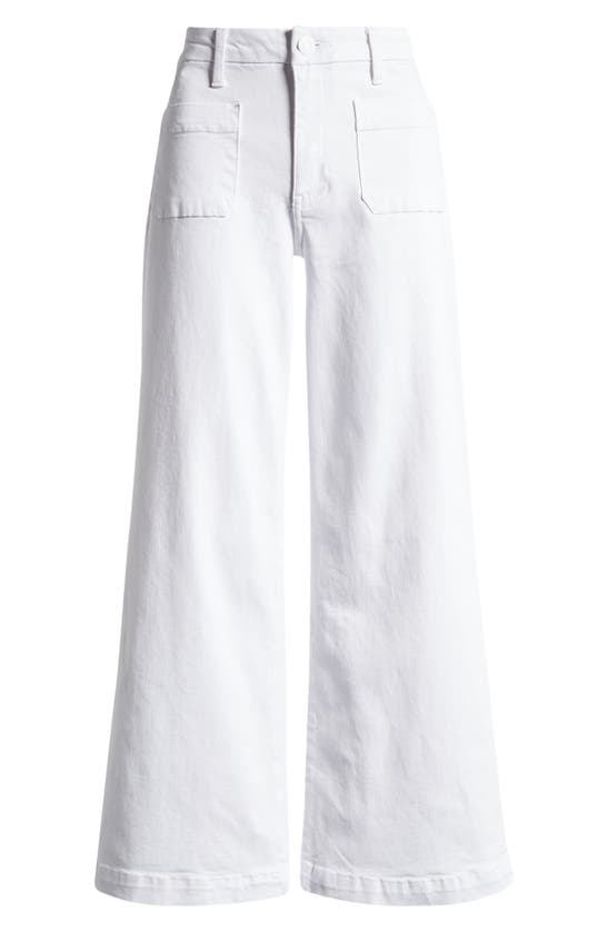 Shop Kut From The Kloth Meg Patch Pocket Wide Leg Jeans In Optic White