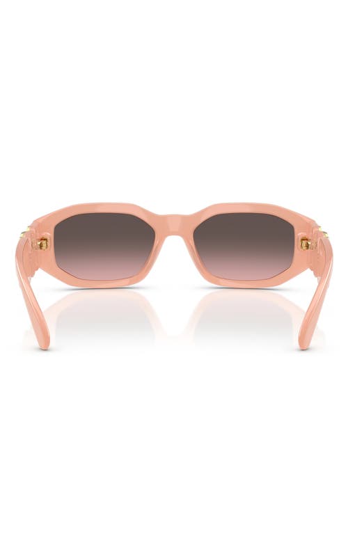 Shop Versace 53mm Oval Sunglasses In Pink Grad