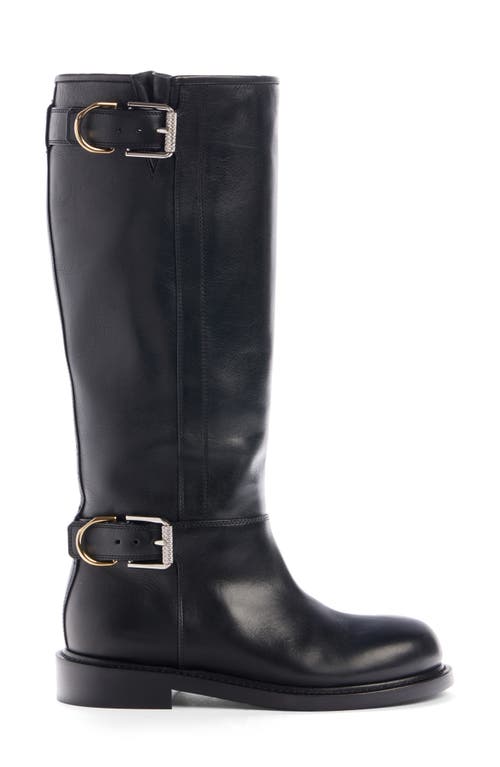 Givenchy Voyou Leather Buckle Tall Moto Boots In Black