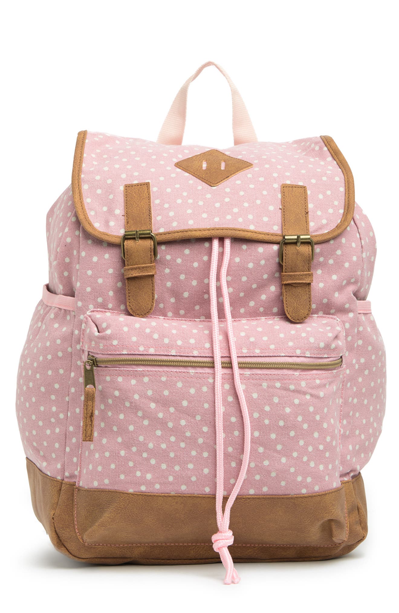 A D Sutton & Sons Kids' A D Sutton And Sons Polka Dot Drawstring Backpack In Pink
