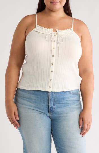 Joie Clover Cotton Camisole In Porcelain
