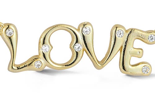 Glaze Jewelry Cubic Zirconia Love Pendant Necklace In Gold