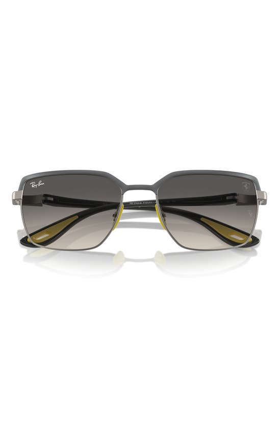 Shop Ray Ban Ray-ban X Ferrari Scuderia 58mm Gradient Square Sunglasses In Grey Flash