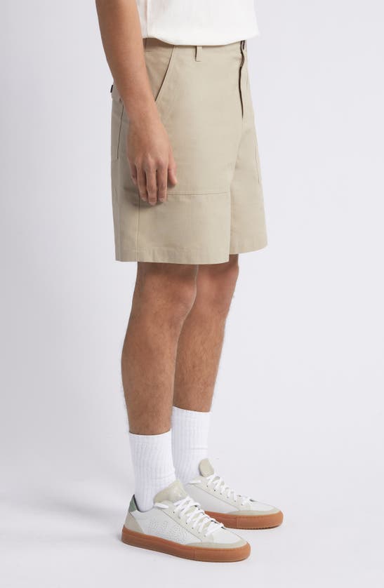 Shop Frame Patch Cotton Traveler Shorts In Dark Beige