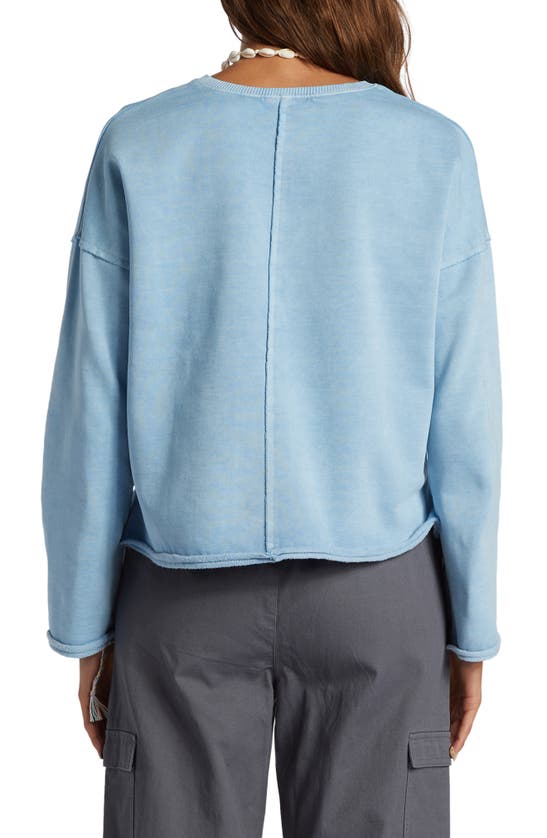 Shop Roxy Doheny Crop Sweatshirt In Bel Air Blue