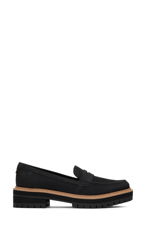 Shop Toms Cara Platform Penny Loafer In Black