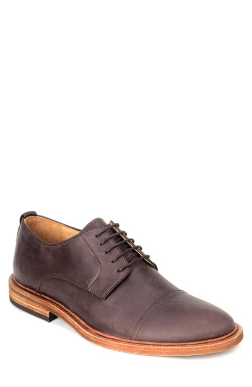 Warfield & Grand Plain Toe Leather Oxford In Dark Brown