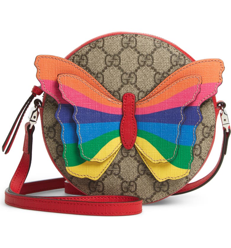Gucci GG Supreme Rainbow Butterfly Crossbody Bag (Kids) | Nordstrom