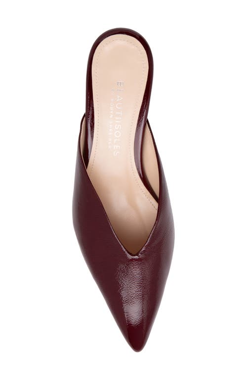 Beautiisoles Gal Pointed Toe Kitten Heel Mule In Burgundy