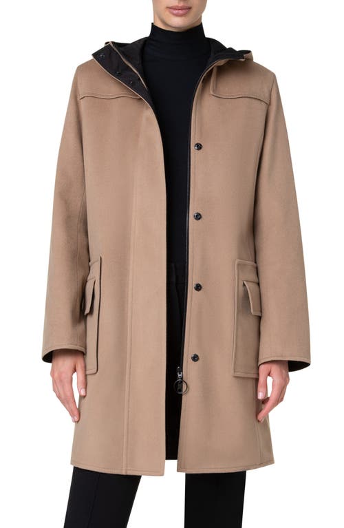 Shop Akris Punto Wool Duffle Coat In Malt-black