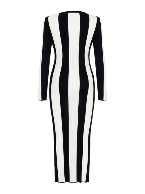 Shop Nocturne Striped Long Dress In Multi-colored