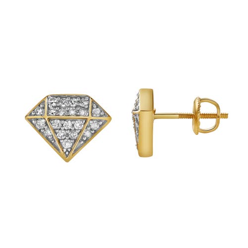 Luvmyjewelry Diadem Xl 10k Yellow Gold Cluster Diamond Unisex Earrings In 10k Yellow Gold