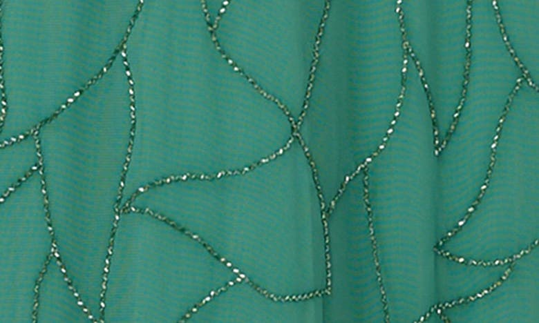 Shop Adrianna Papell Beaded Mesh Blouson Gown In Jungle Green