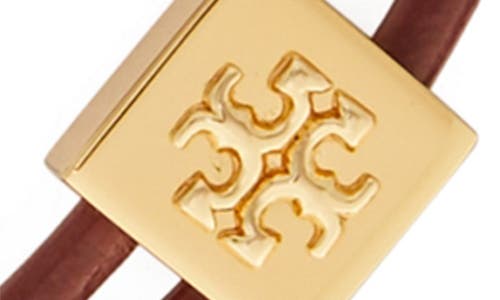 Shop Tory Burch Kira Slider Bracelet In Tory Gold/brown