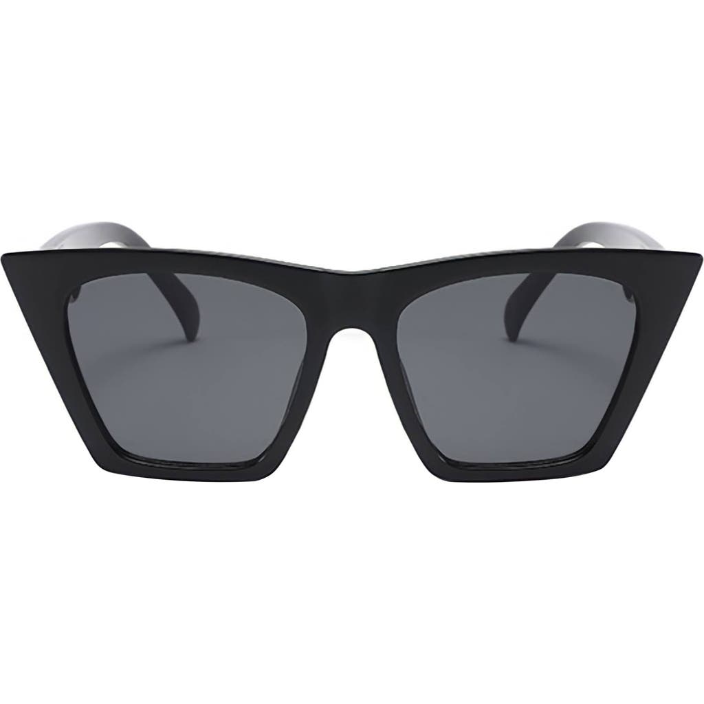 Fifth & Ninth Chicago 53mm Polarized Cat Eye Sunglasses In Black/black