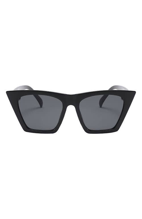 Chicago 53mm Cat Eye Sunglasses in Black/Black