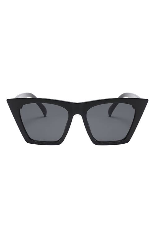 Fifth & Ninth Chicago 53mm Polarized Cat Eye Sunglasses In Black/black