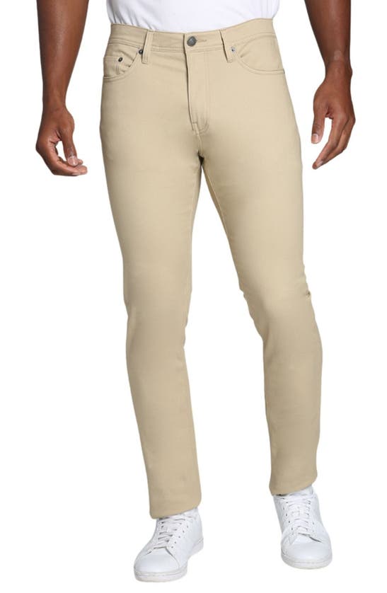 Shop Jachs Slim Leg Stretch 5-pocket Pants In Khaki
