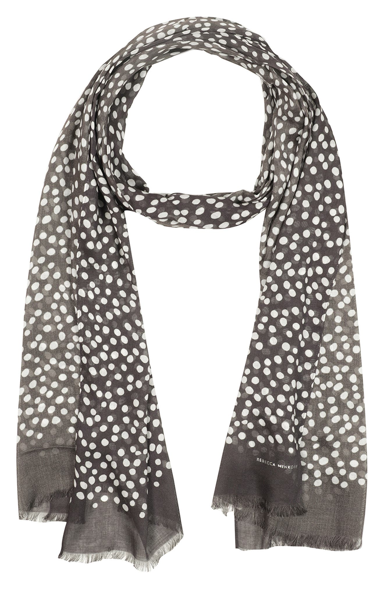 Rebecca Minkoff Scattered Dot Scarf in Grey at Nordstrom